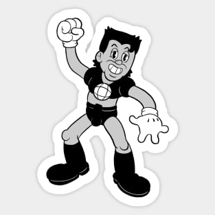 Captain Planet (black and white) Sticker